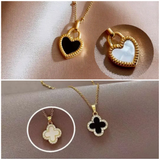 Heart & Clover Reversible Necklace Set - 2