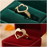 Hollow Heart Ring Set - 2