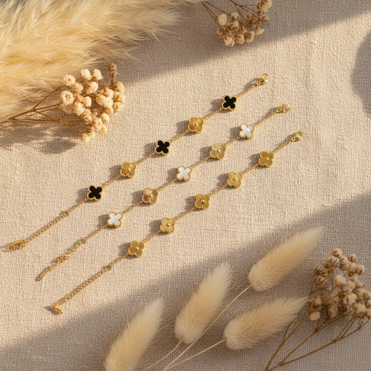 Golden Clover Bracelet Set - 3
