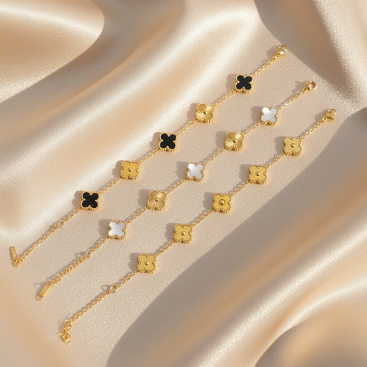 Golden Clover Bracelet Set - 3